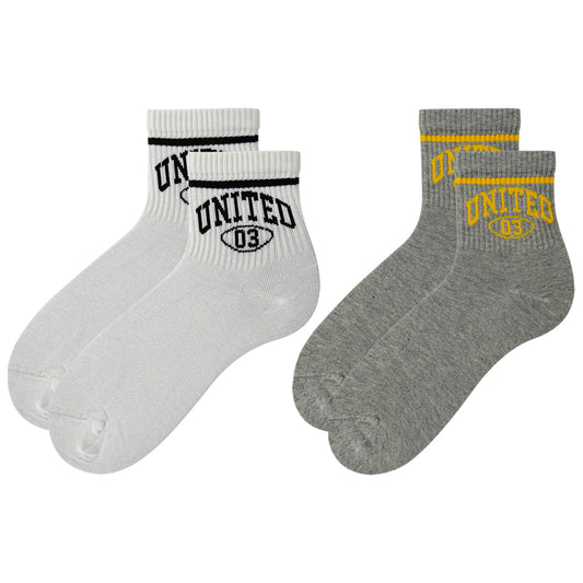Retro Collegiate "UNITED 03" Mid-Crew Socks