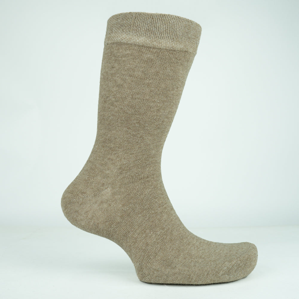 Women Dark Beige Plain Socks