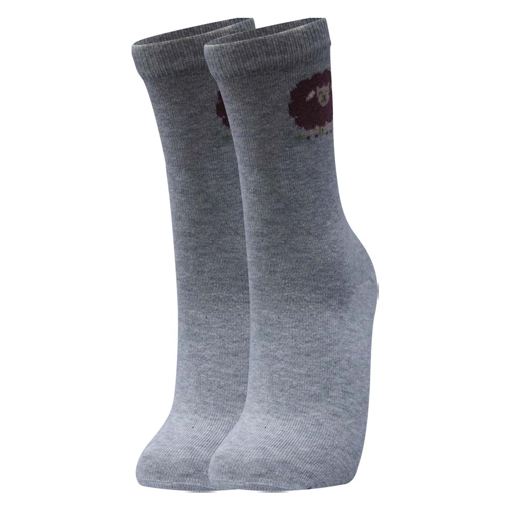 Cozy-Chic Sheep Design Girl's Crew Socks