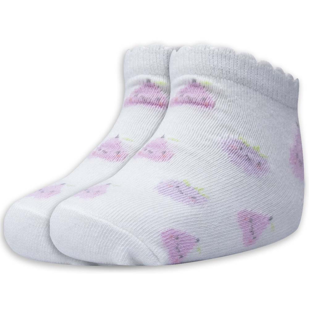 Cute Grapes & Pear Print Baby Girl Ankle Socks