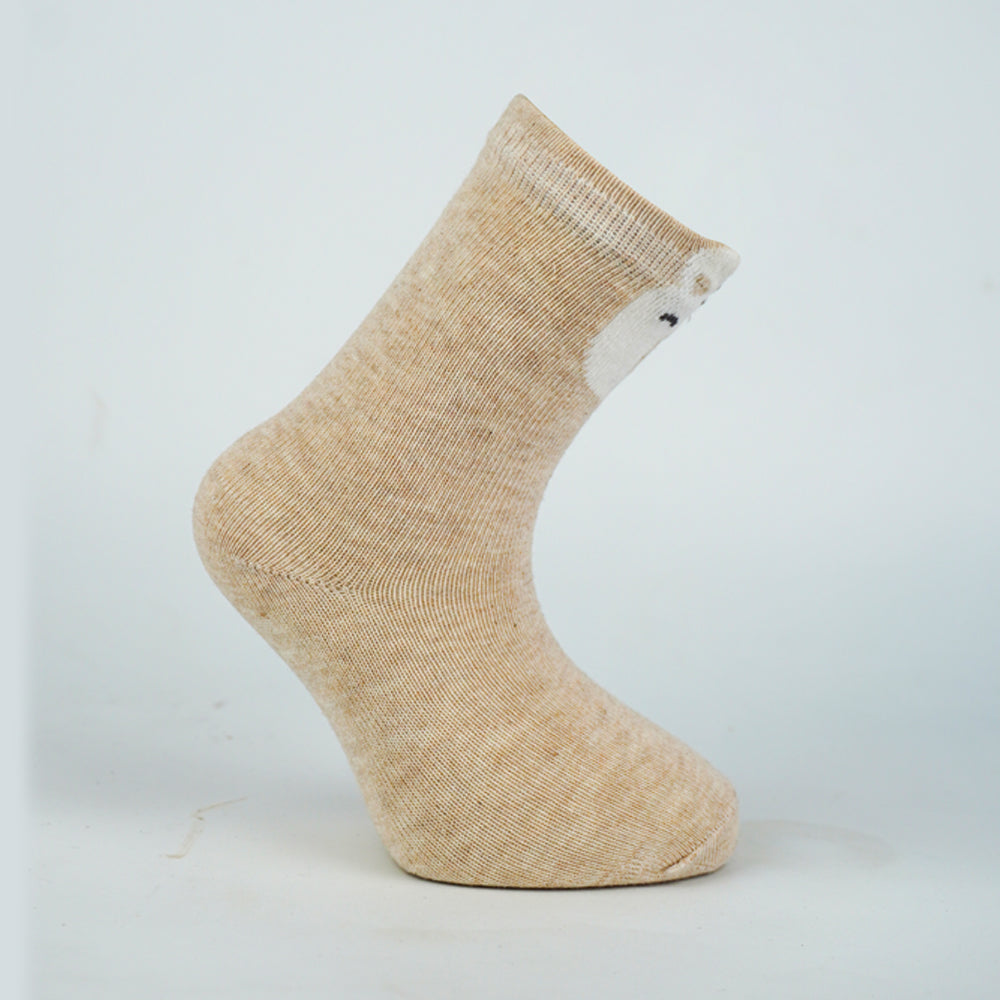 Bear Print Baby Brown Socks