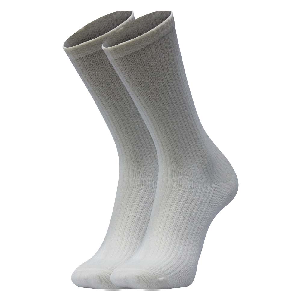 Unisex White Knit Crew Socks