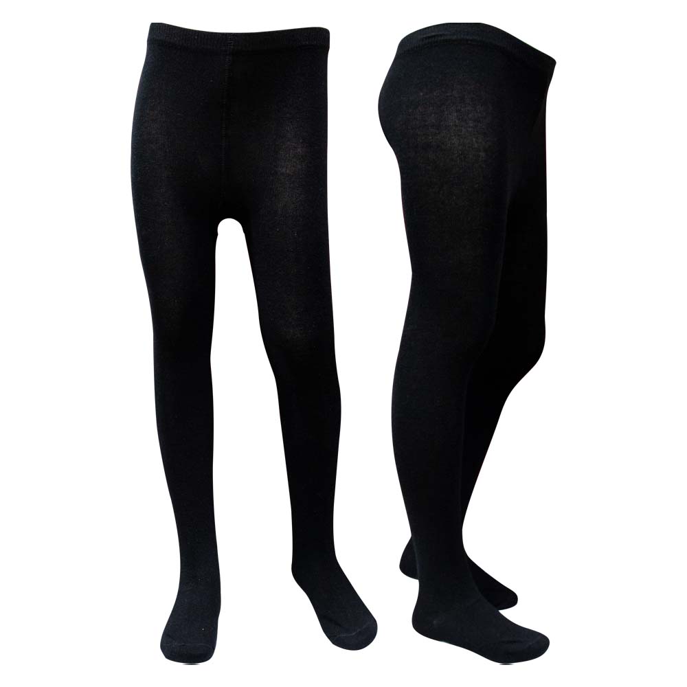 Girls Plain Black Tights (SF)