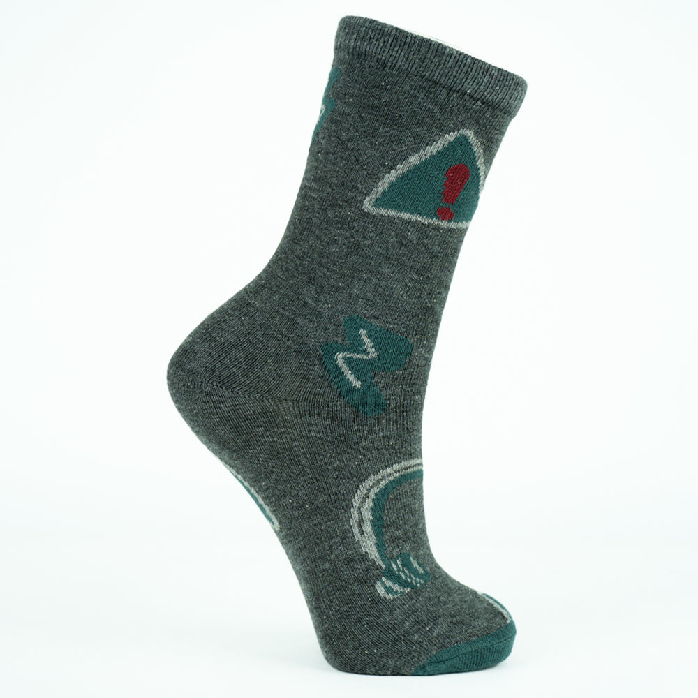 Boys' Charcoal Grey Novelty Crew Socks