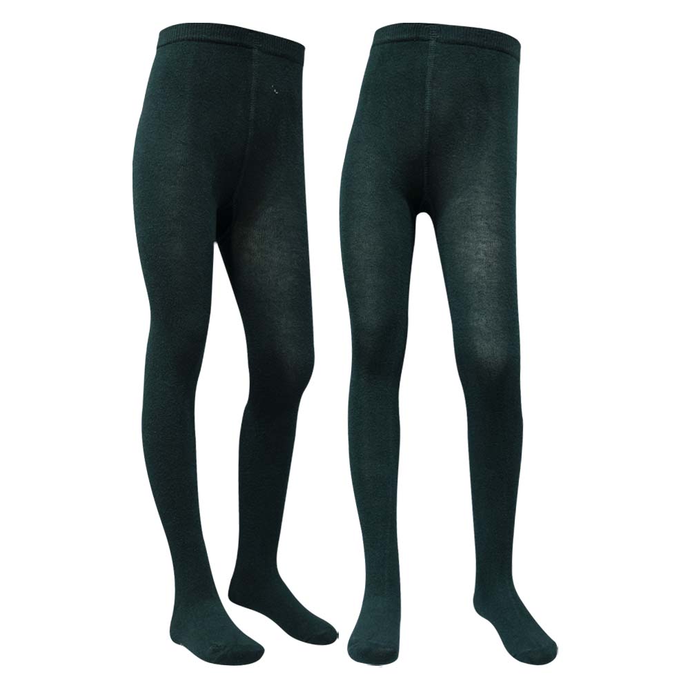 Cozy Knit Premium Plain Green Girls Tights (SF)