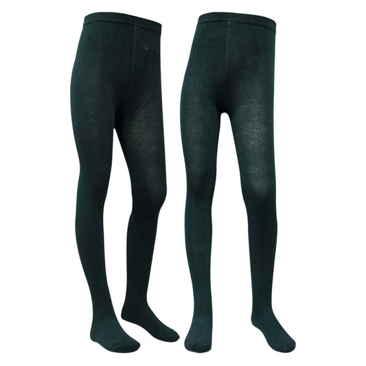 Cozy Knit Premium Plain Green Girls Tights (SF)