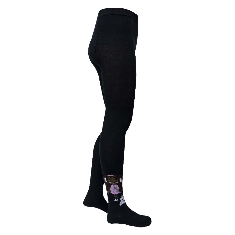 The Enchanted Doll design Girls Black Tights