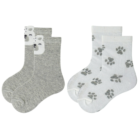Bear & Paw Print Baby Socks