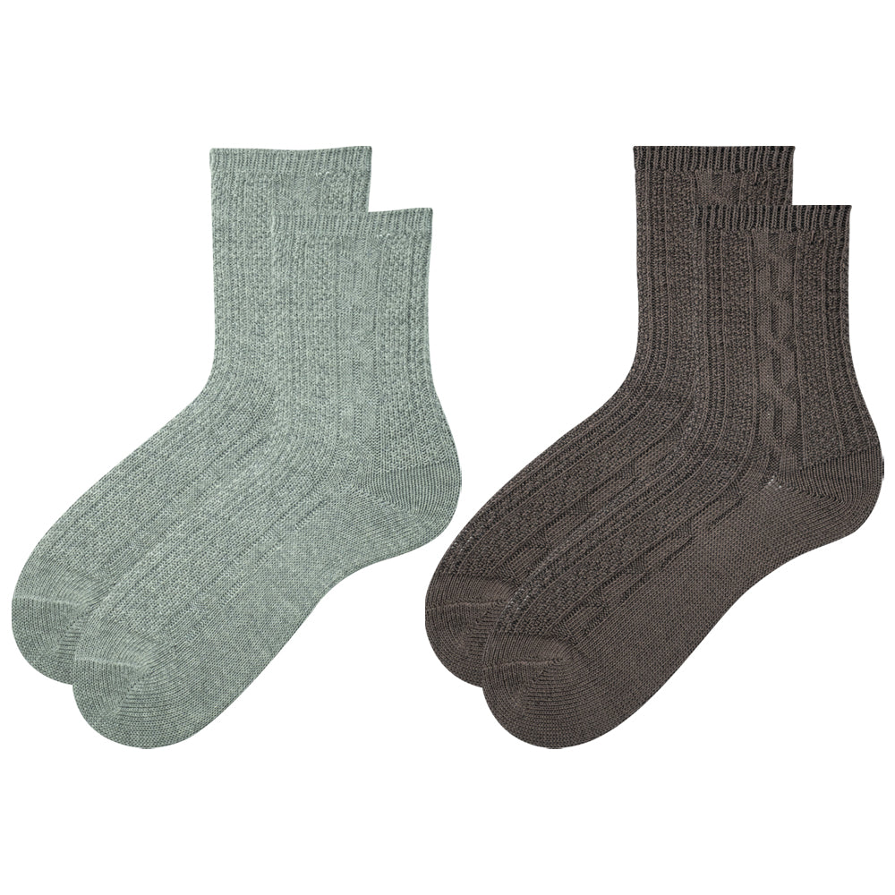 Women Cable Knit Crew Socks