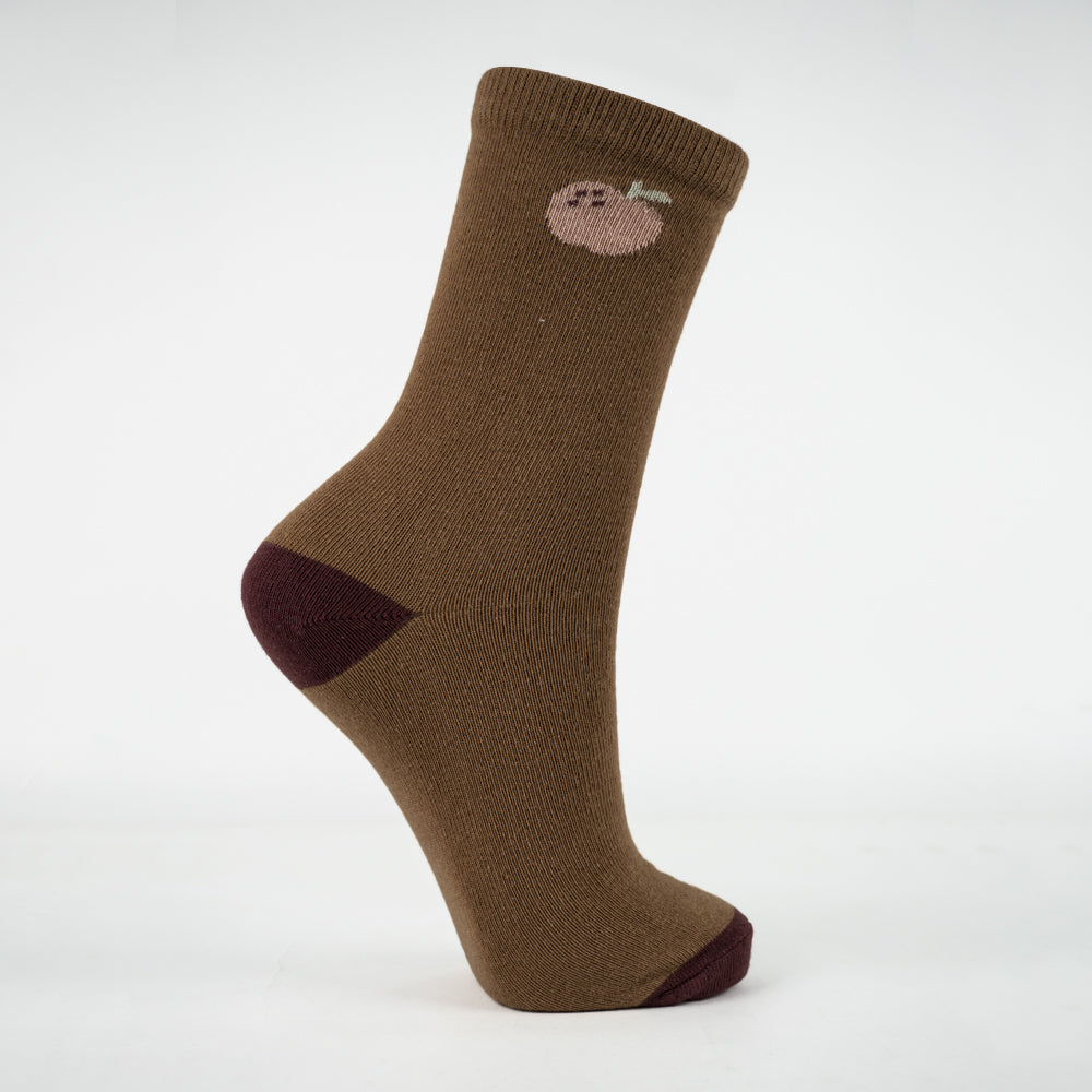 Apple Print Crew Girls Socks