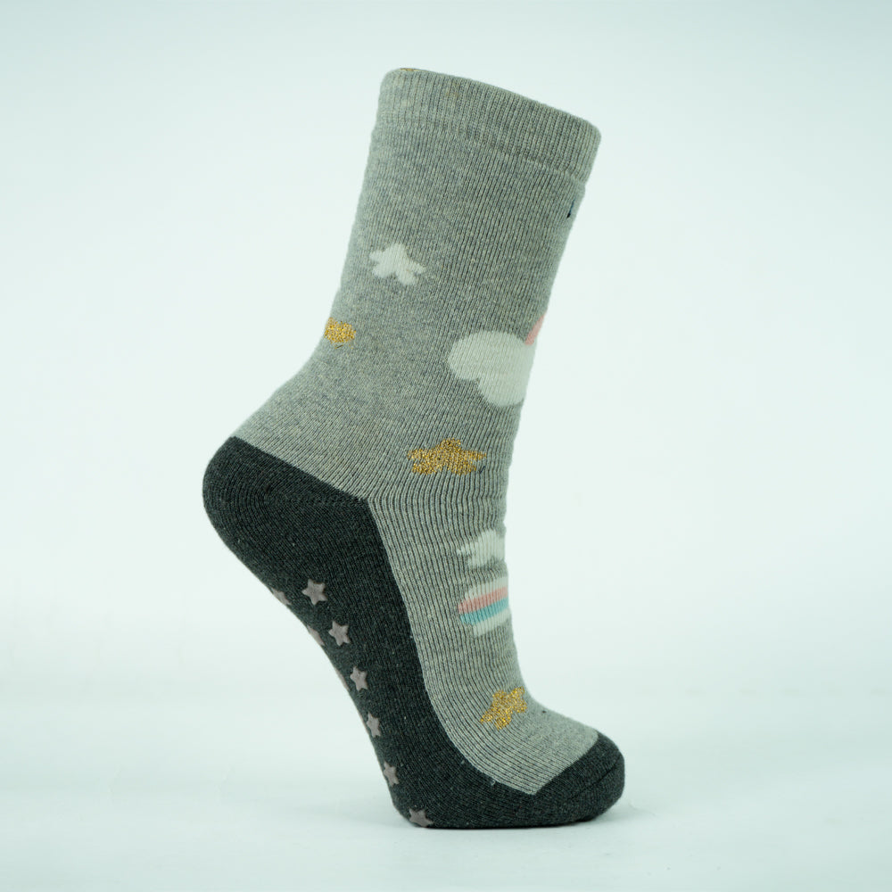 Girl Rainbow & Star Sparkle Grip Socks