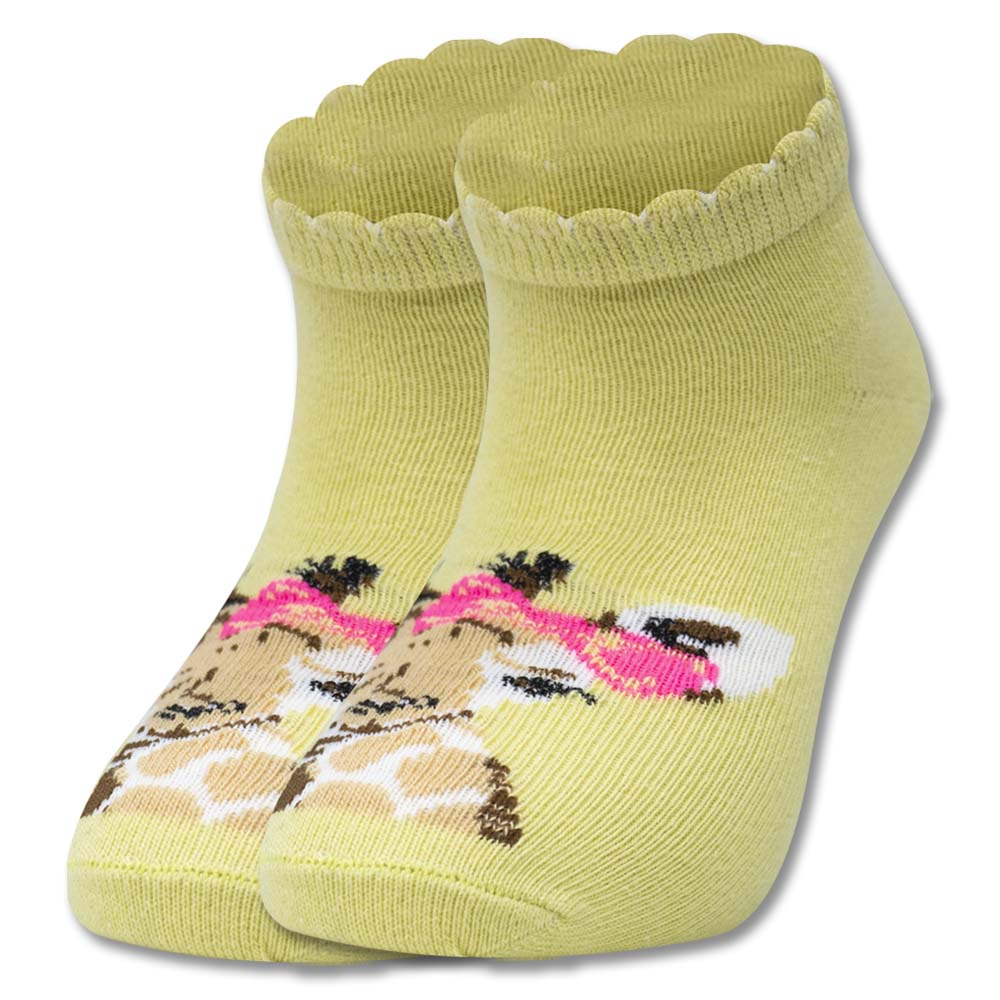 Girly Giraffe Ankle Socks for Girls