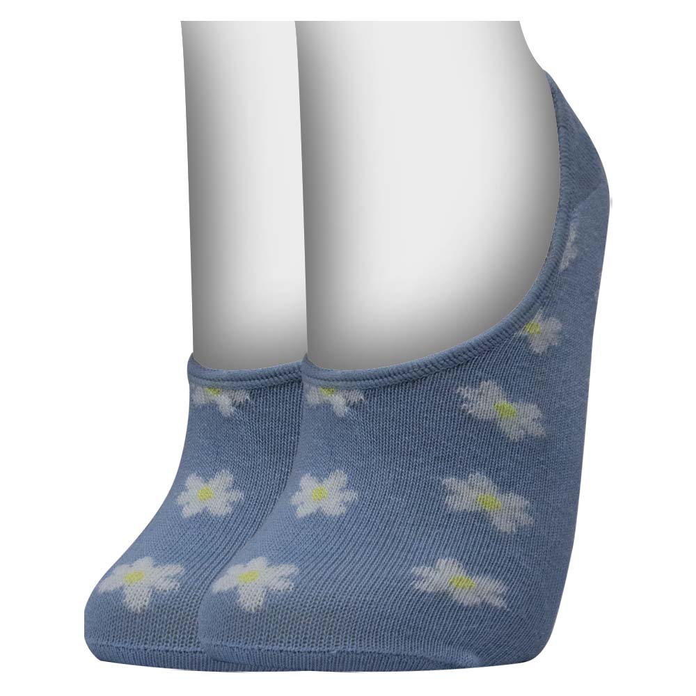Girl's No show Blue color With Flower print Socks