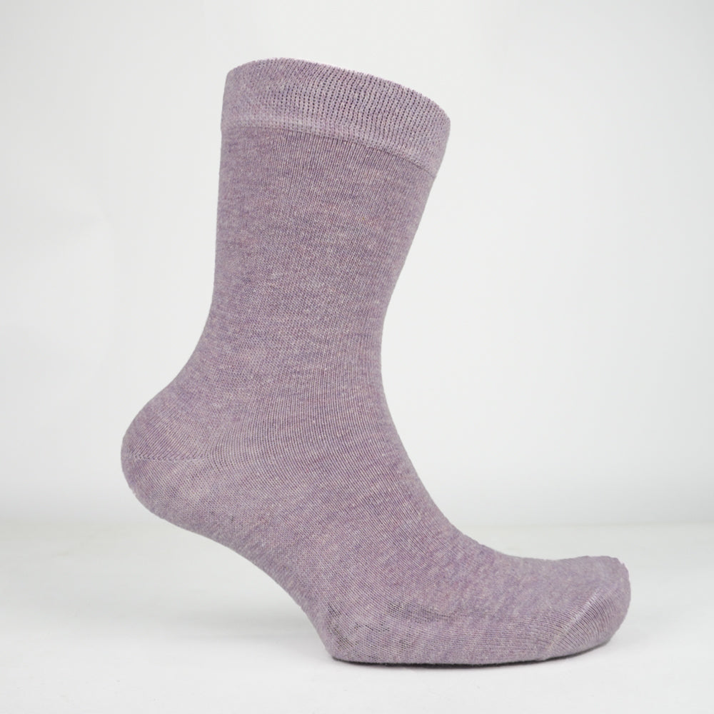 Women Purple Soft Ribbed Crew Socks