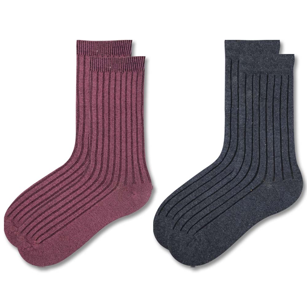 Aesthetic Ribbed Girls Crew Socks