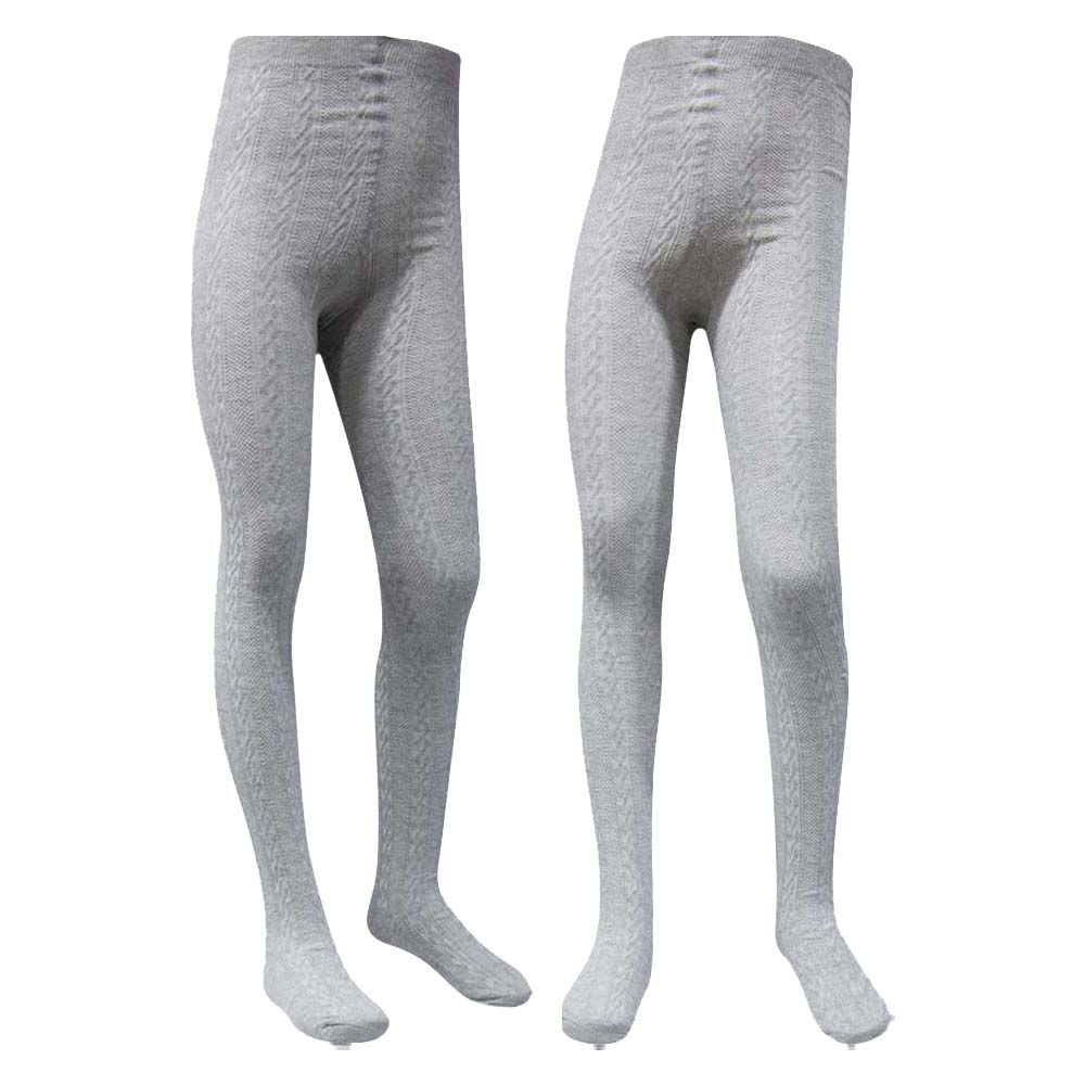 Stylish Grey Cable Knit Girl's Tights (OT)