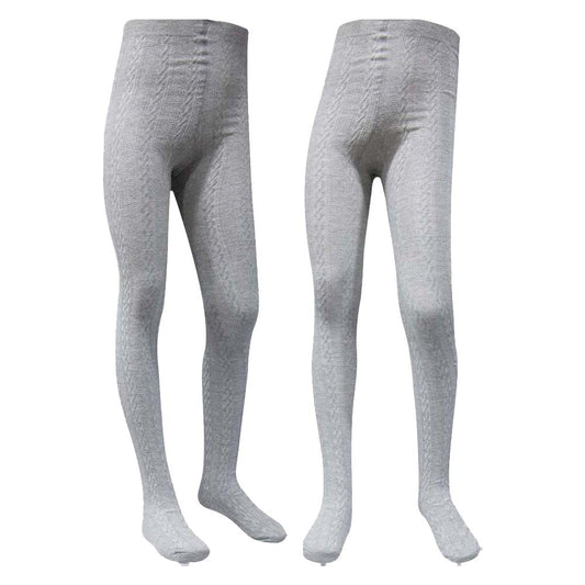 Stylish Grey Cable Knit Girl's Tights (OT)