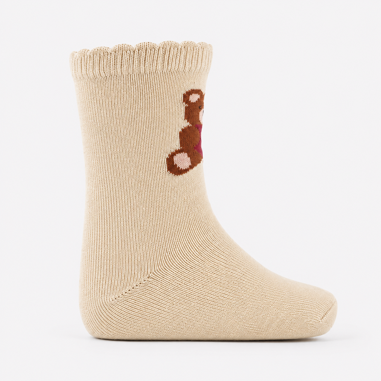 Heart Teddy Bear Girls Socks