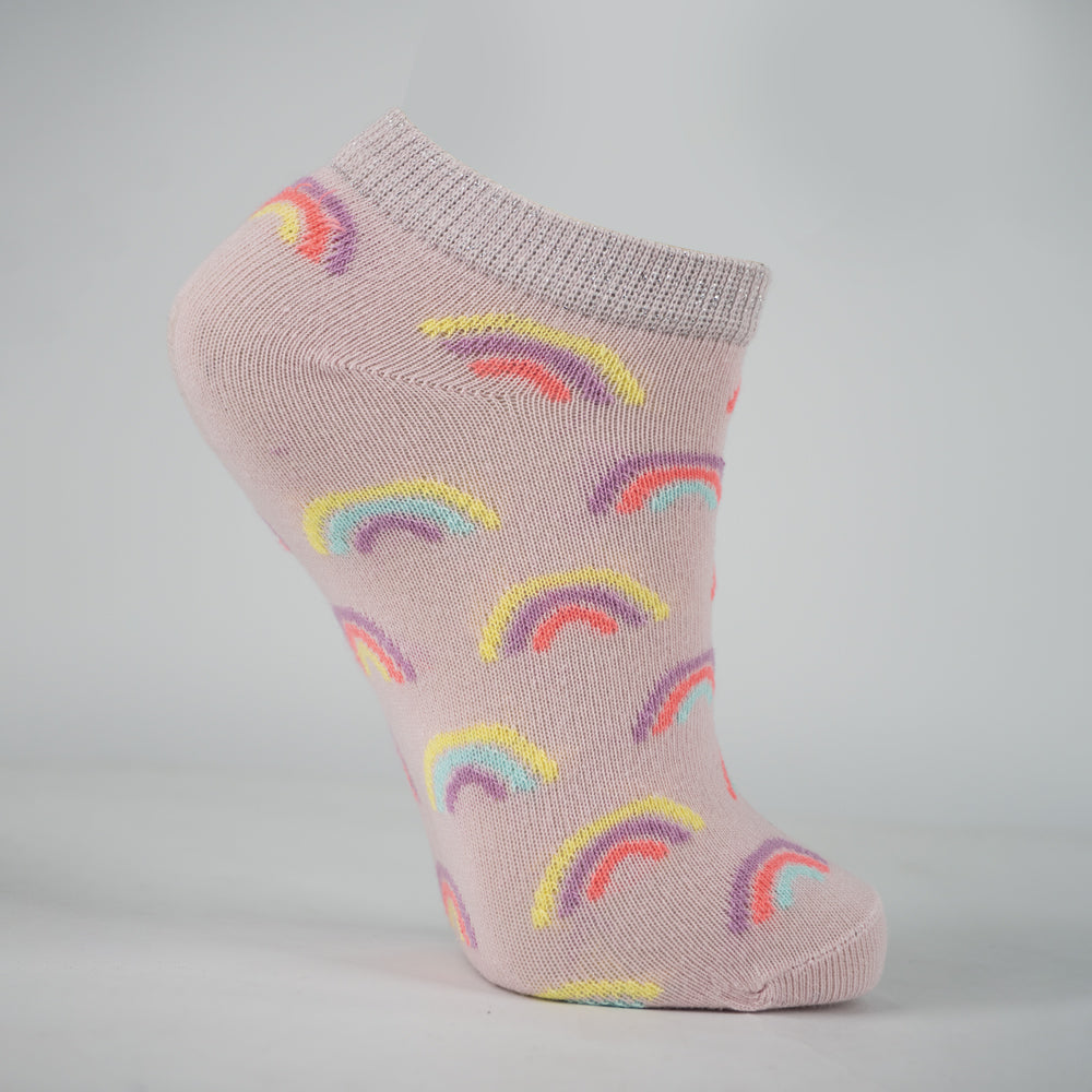 Rainbow Print Girls' Ankle Socks
