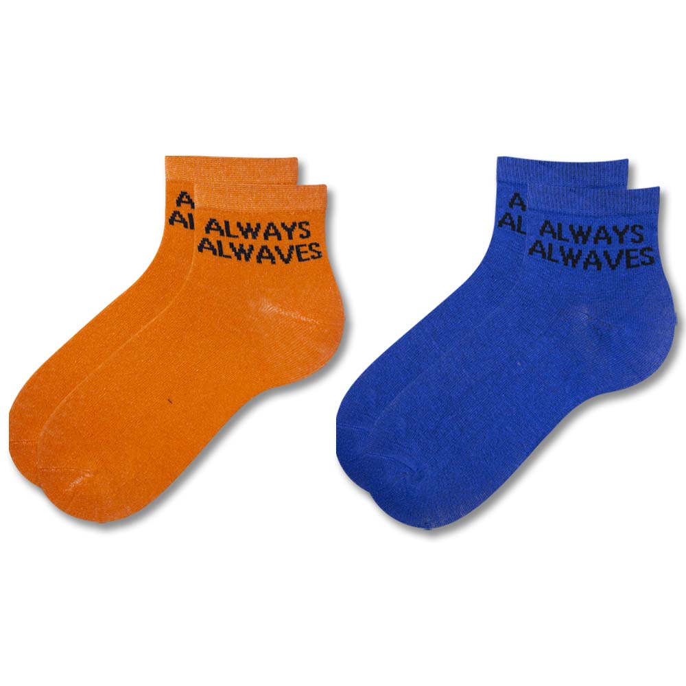 "Always Alwaves" Print Ankle Socks