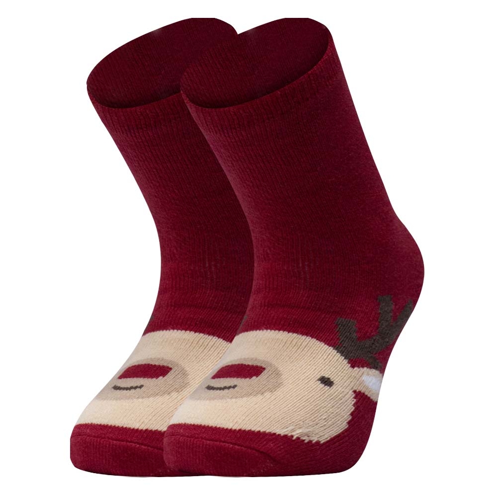 Kids Unisex Anti-Slip Socks | Festive Reindeer Design