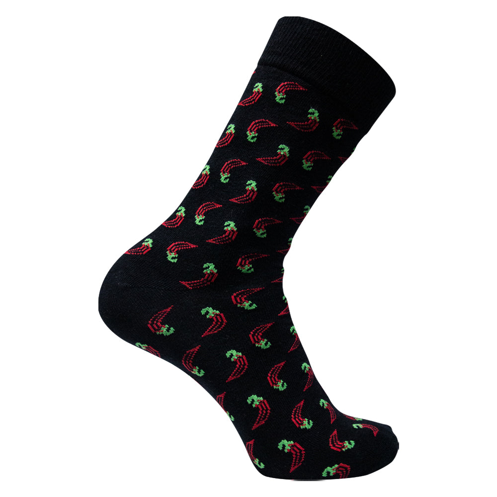Men's Chili Pattern Novelty Crew Socks