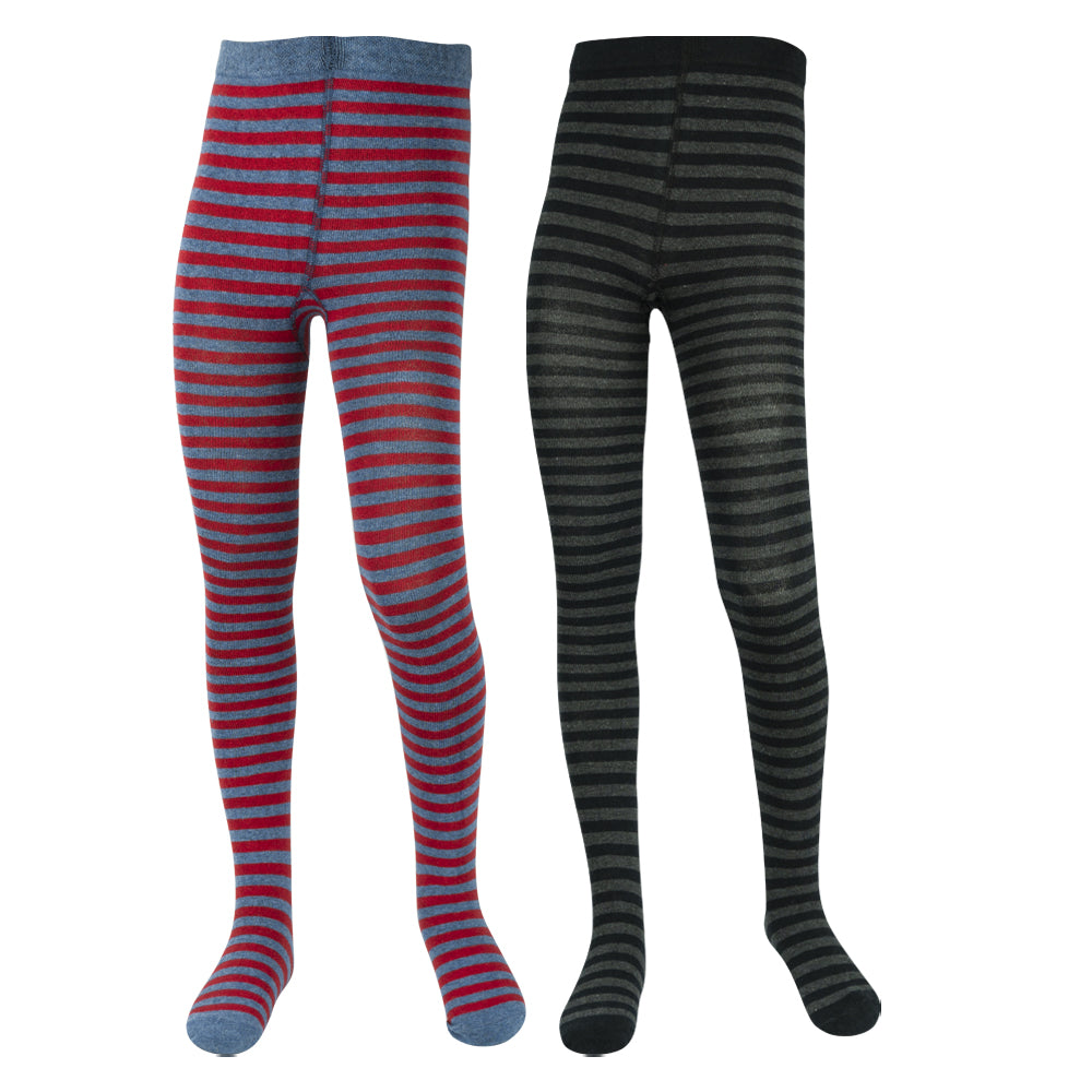 Girls Striped Cotton-Rich Tights
