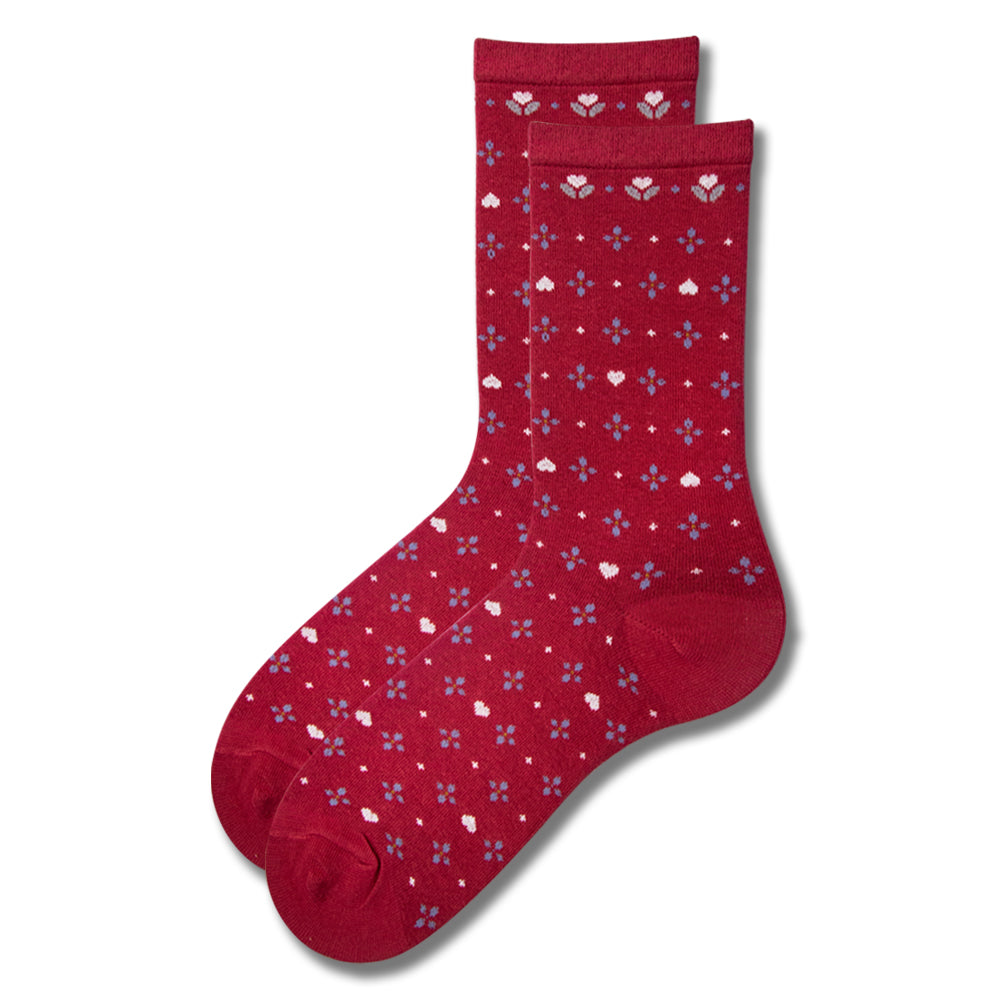 Women Cozy Blossom Crew Socks