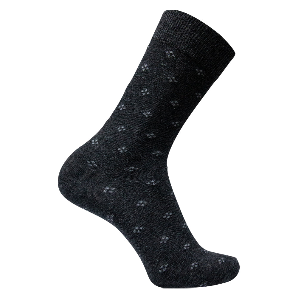 Men Black Crew Socks with Subtle Pattern
