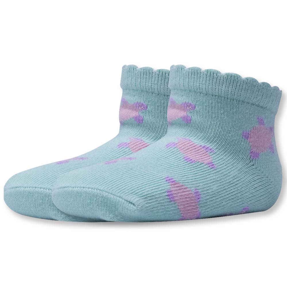 Aqua Turtle Baby Girl Socks