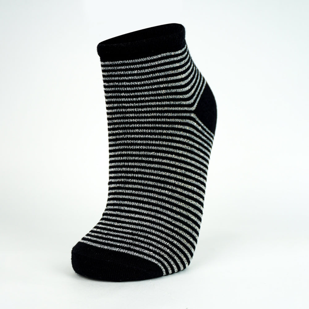 Women Sparkle Stripe Ankle Socks