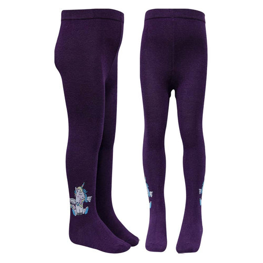 Purple with Unicorn Design Tights for Girls (OT)
