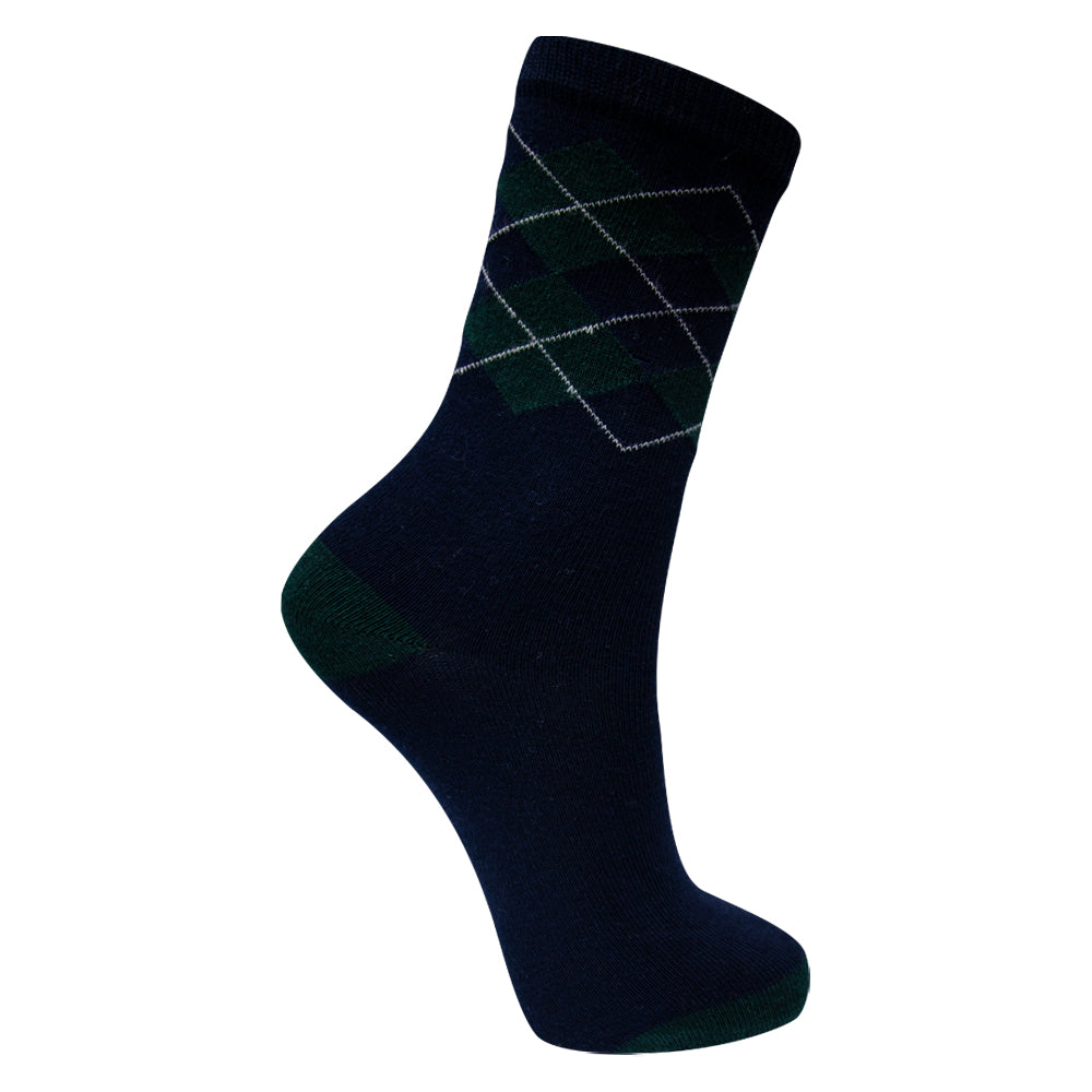 Navy Blue Boy's Argyle Socks