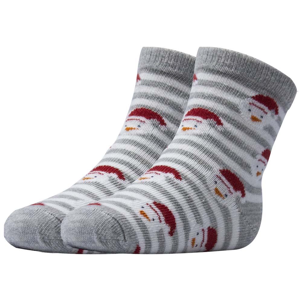 Kids Unisex Striped Snowman Ankle Socks