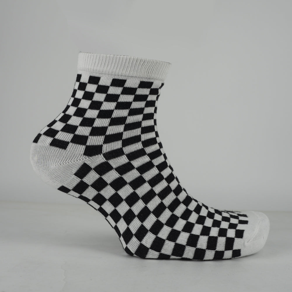 Unisex Retro Checkered Crew Socks