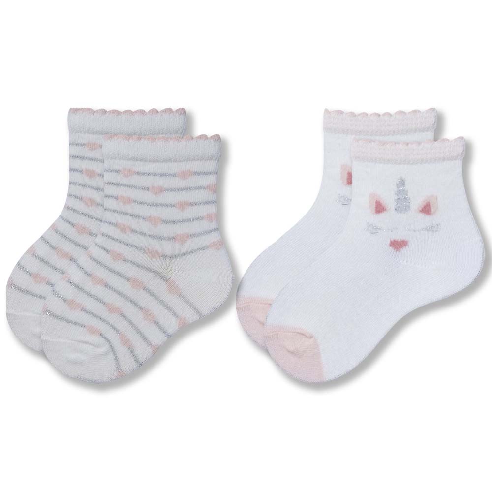 Sparkle Stripes & Unicorn Girls Ankle Socks