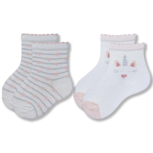 Sparkle Stripes & Unicorn Girls Ankle Socks