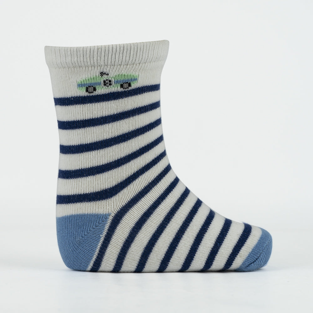 Premium Striped Crew Boy Socks