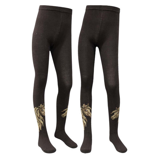 Cozy Knit Horse Print Girls Tight