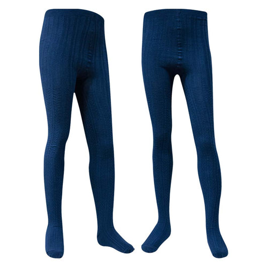 Cozy Cable Knit Blue Tights for Girls & Women (OT)
