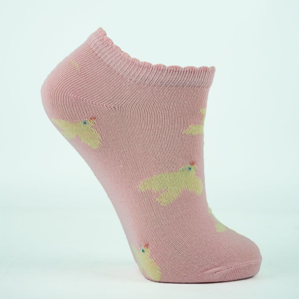 Girls Bird Print Ankle Socks