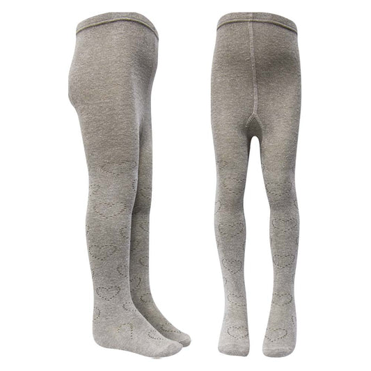 Cozy Knit Girls' Lacy Heart Pattern Tights (CJ)