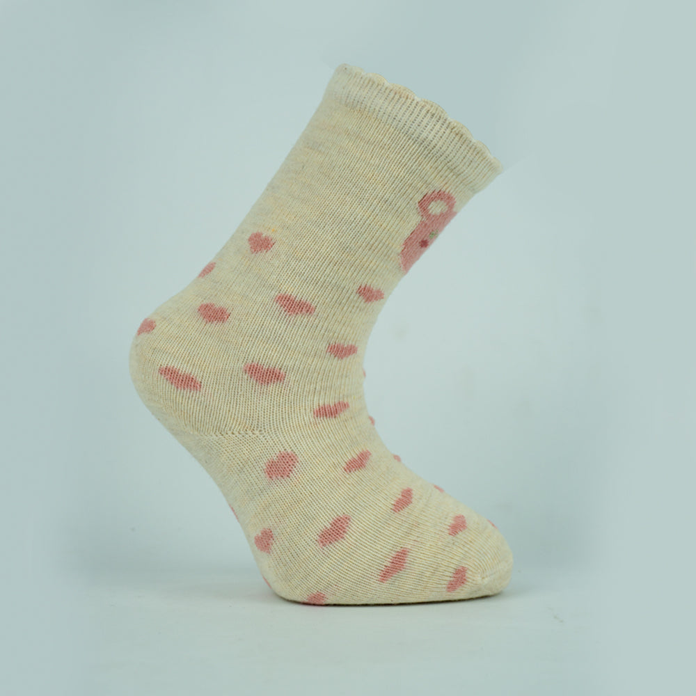 Baby Girl Bear & Heart Pattern Socks