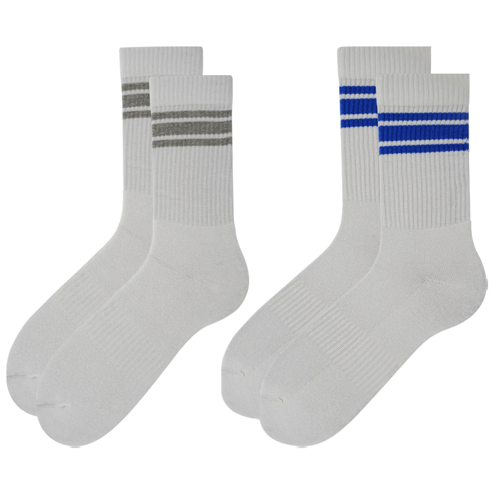 Retro Striped Crew Terry Socks