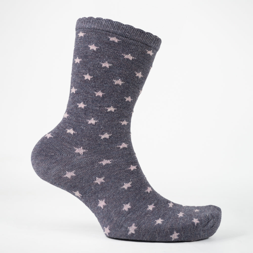 Girls Star Pattern Crew Socks