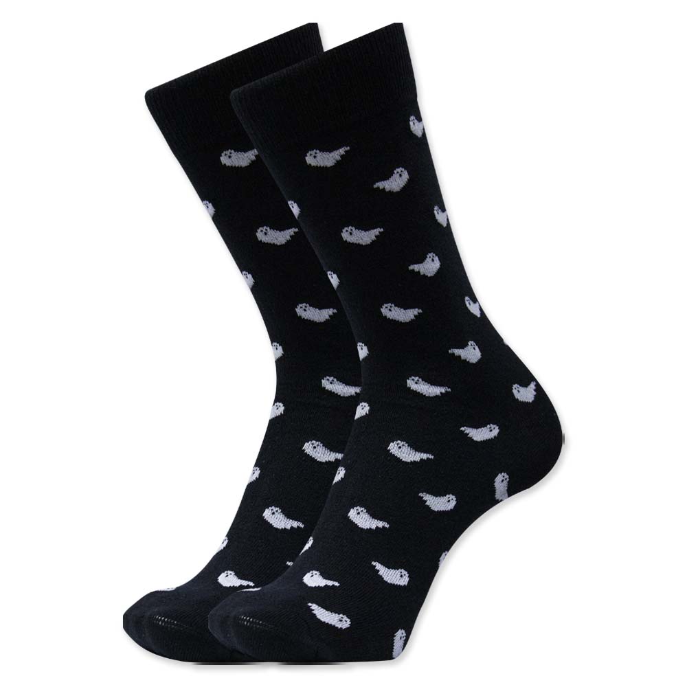 Men Spooky Ghost Print Crew Socks