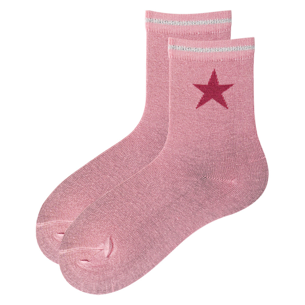 Pack of 3 - Girls Star & Moon Print Ankle Sock