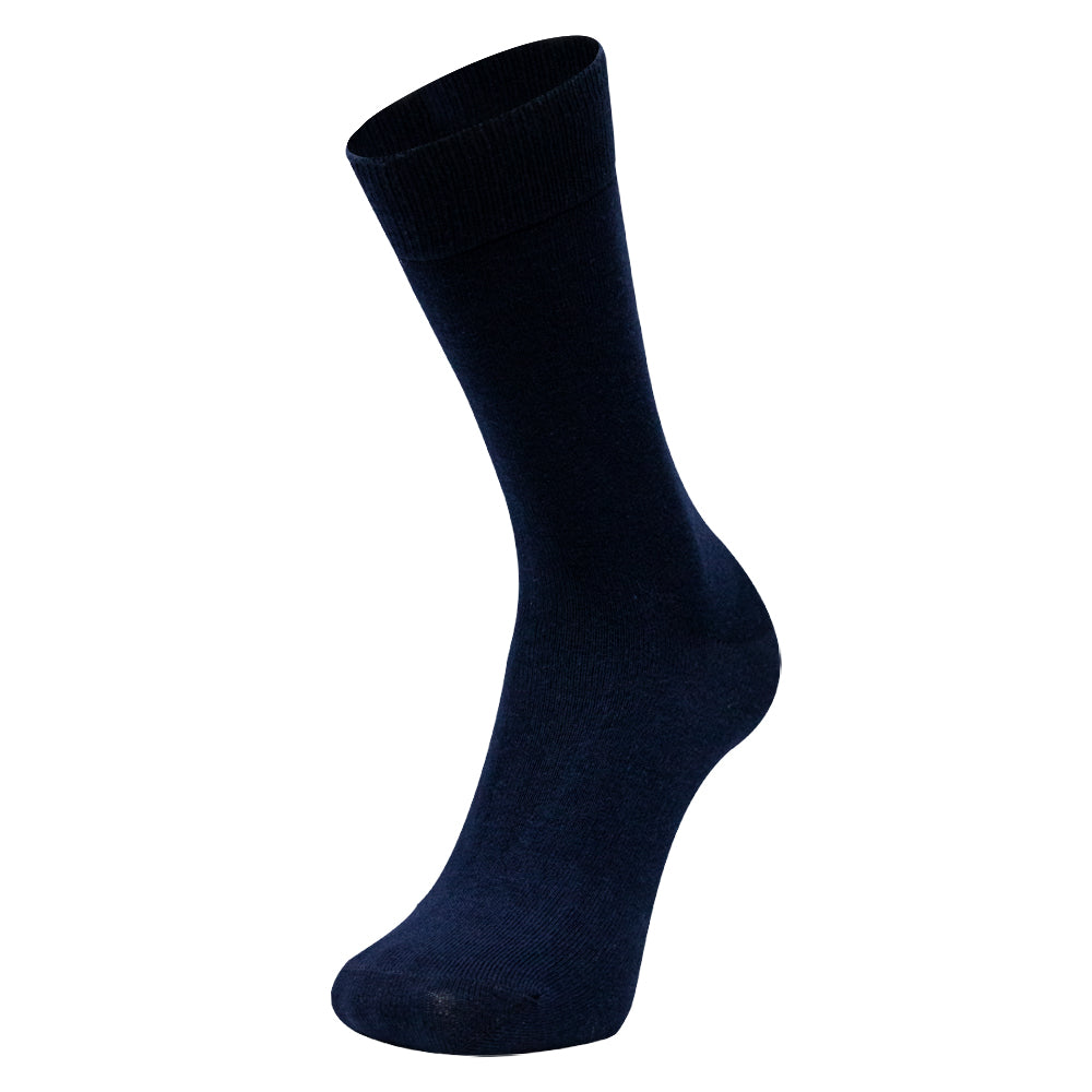 Men Solid Navy Crew Socks
