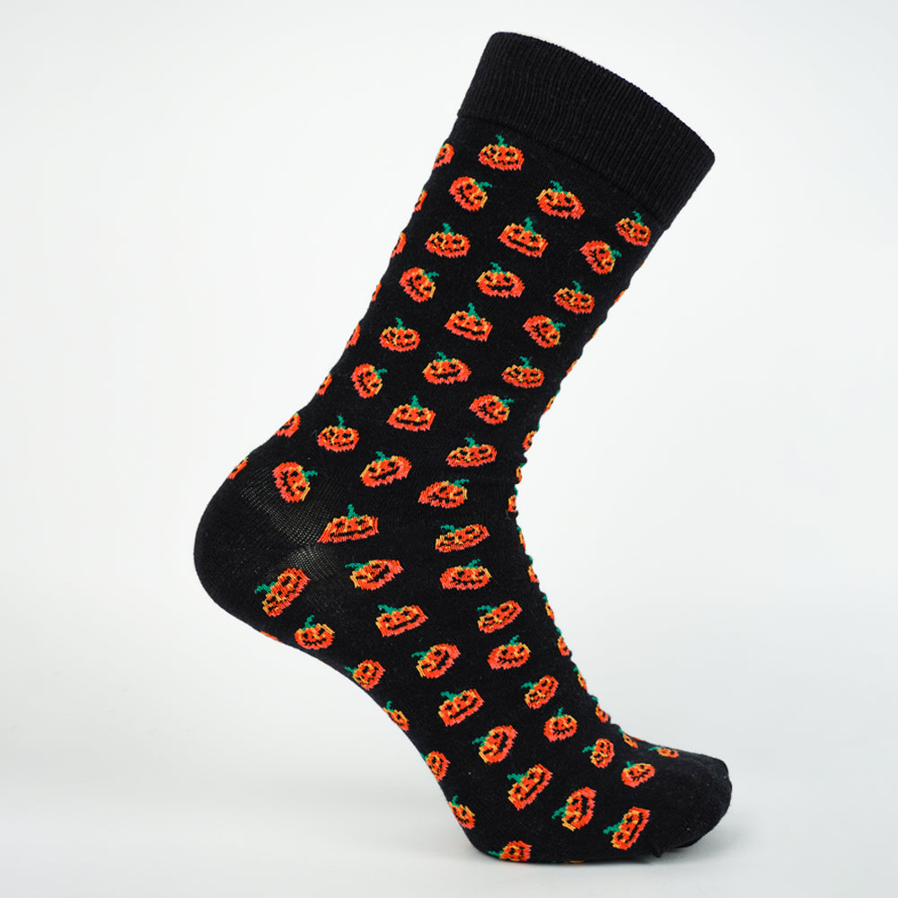 Spooky Pumpkin Pattern Crew Socks
