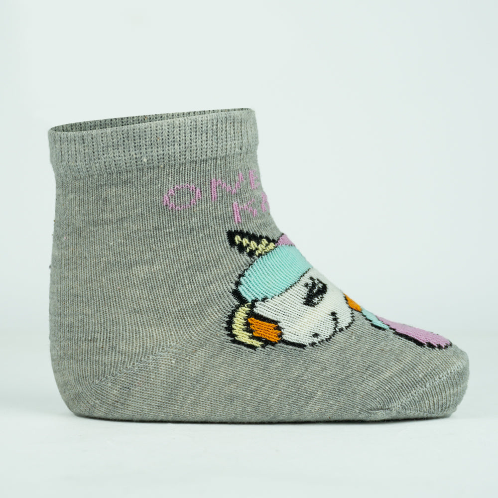 Baby Girl Unicorn Grey Socks